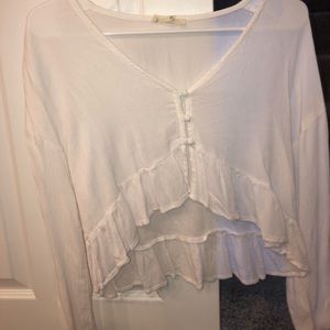 Pacsun White Cropped Long Sleeve
